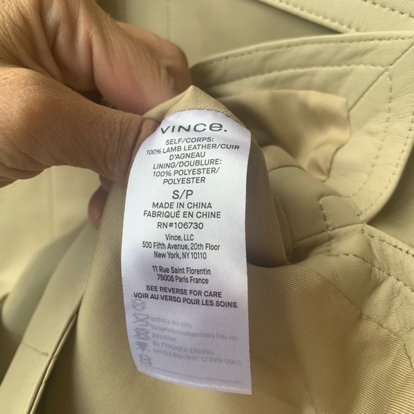 NWT Vince leather jacket oatmeal size S/P - Picture 6 of 16